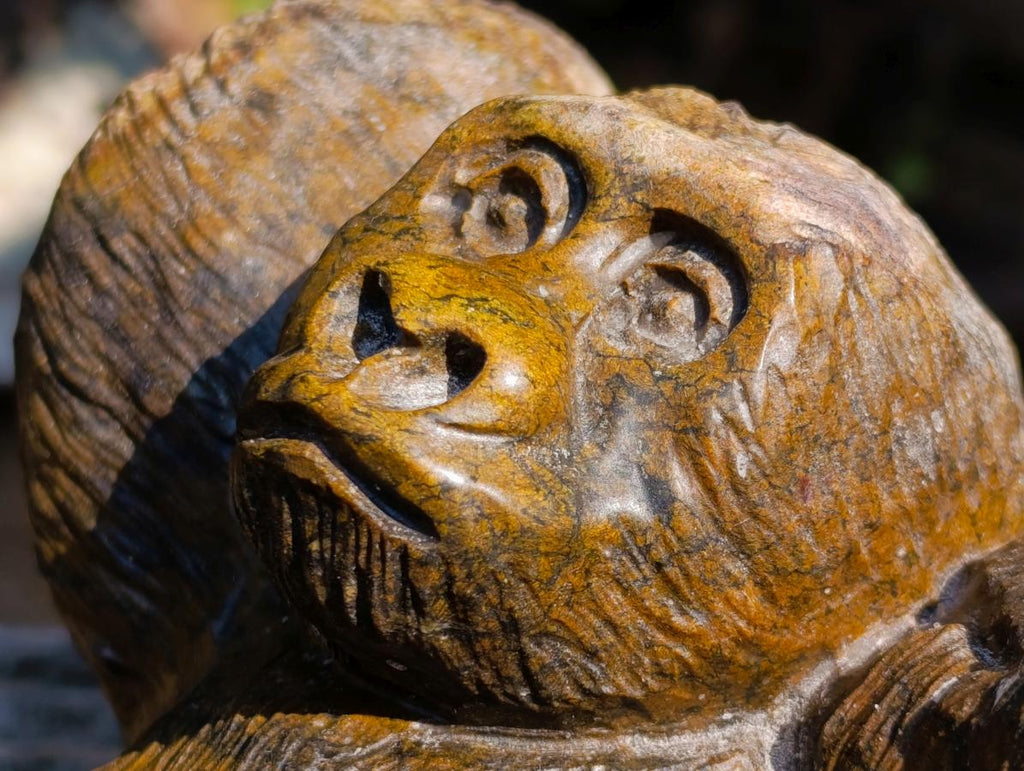 Hand Made Large Relaxed Mountain Gorilla Soapstone Carving x 1 From Zimbabwe