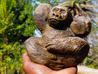 Hand Made Large Relaxed Mountain Gorilla Soapstone Carving x 1 From Zimbabwe