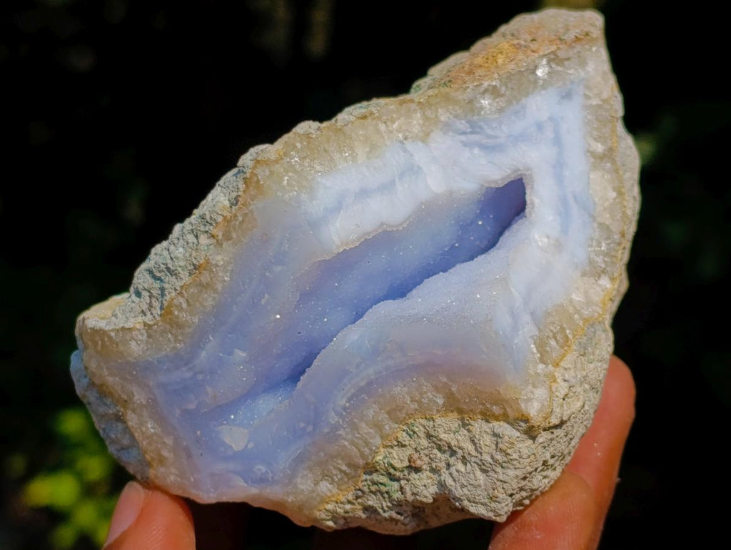 Natural Blue Lace Agate Geode Specimens x 6 From Nsanje, Malawi