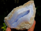 Natural Blue Lace Agate Geode Specimens x 6 From Nsanje, Malawi