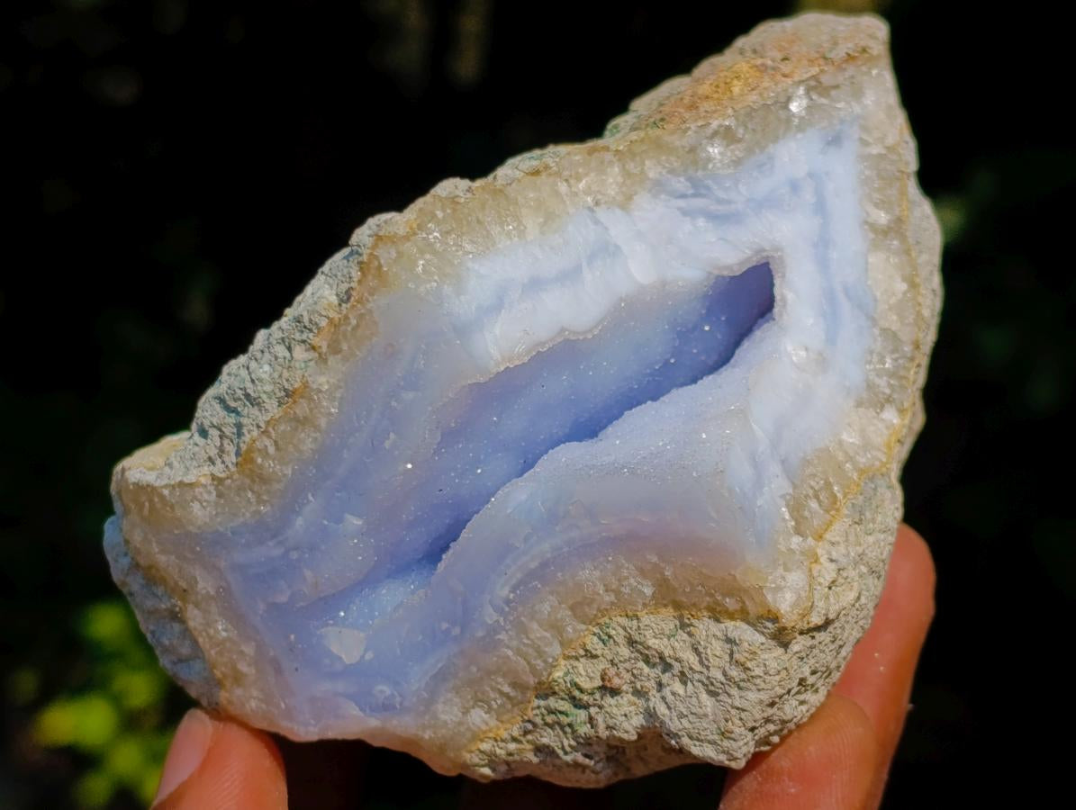 Natural Blue Lace Agate Geode Specimens x 6 From Nsanje, Malawi
