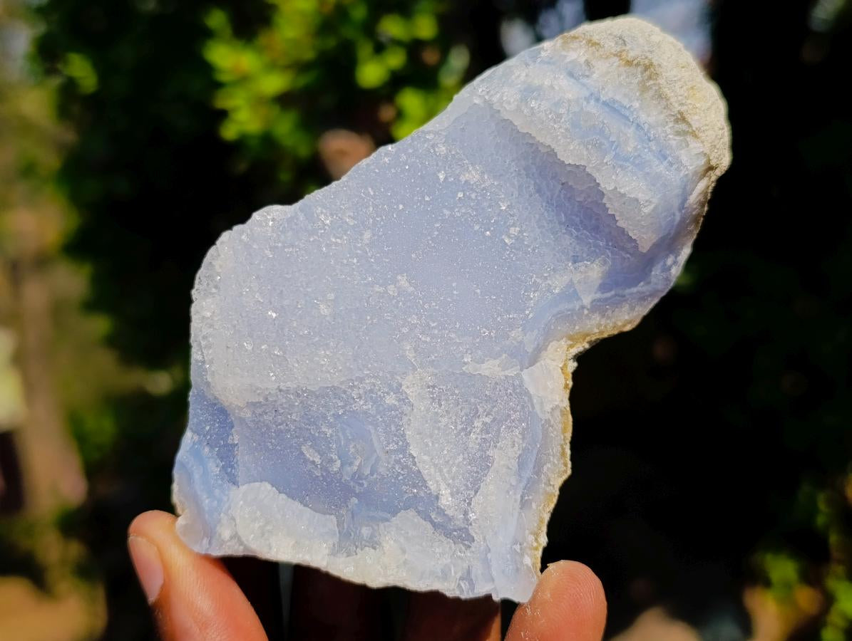 Natural Blue Lace Agate Geode Specimens x 6 From Nsanje, Malawi