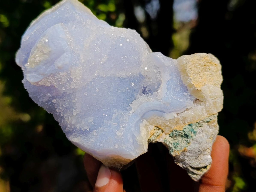 Natural Blue Lace Agate Geode Specimens x 6 From Nsanje, Malawi
