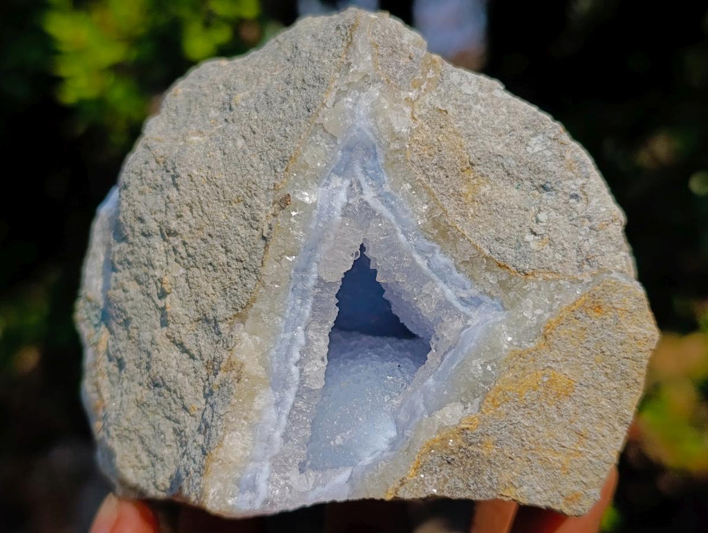 Natural Blue Lace Agate Geode Specimens x 6 From Nsanje, Malawi