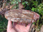 Hand Made Red Podocarpus Petrified Wood Conglomerate Plaques x 2 From Mahajanga, Madagascar