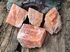Natural Rhombohedral Sunset Orange Calcite Specimens x 12 From Spitzkop, Namibia