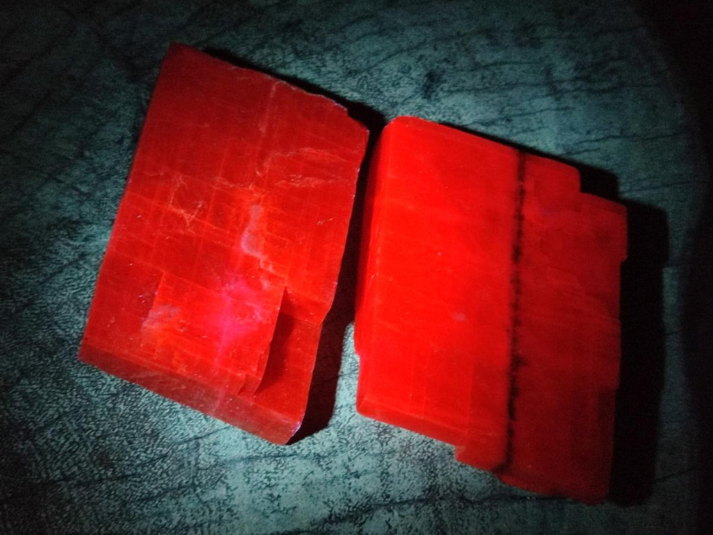 Natural Rhombohedral Sunset Orange Calcite Specimens x 12 From Spitzkop, Namibia