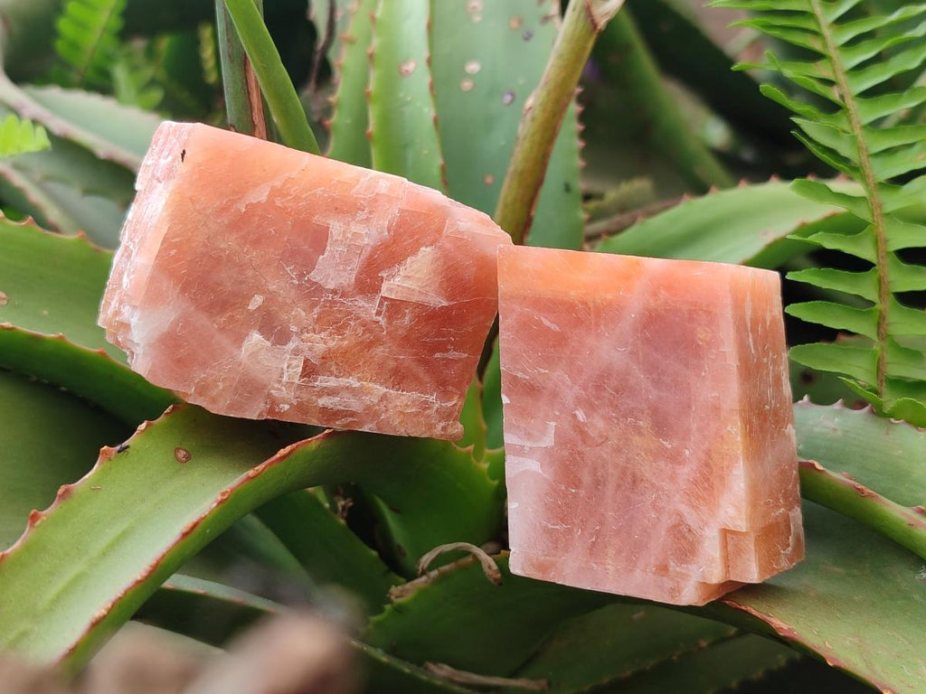Natural Rhombohedral Sunset Orange Calcite Specimens x 12 From Spitzkop, Namibia
