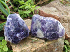 Polished One Side Lithium Silver Leaf Lepidolite x 12 From Zimbabwe
