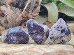 Polished One Side Lithium Silver Leaf Lepidolite x 12 From Zimbabwe