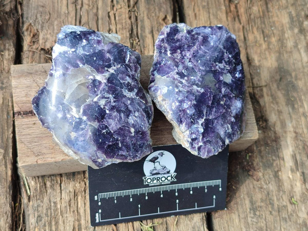 Polished One Side Lithium Silver Leaf Lepidolite x 12 From Zimbabwe