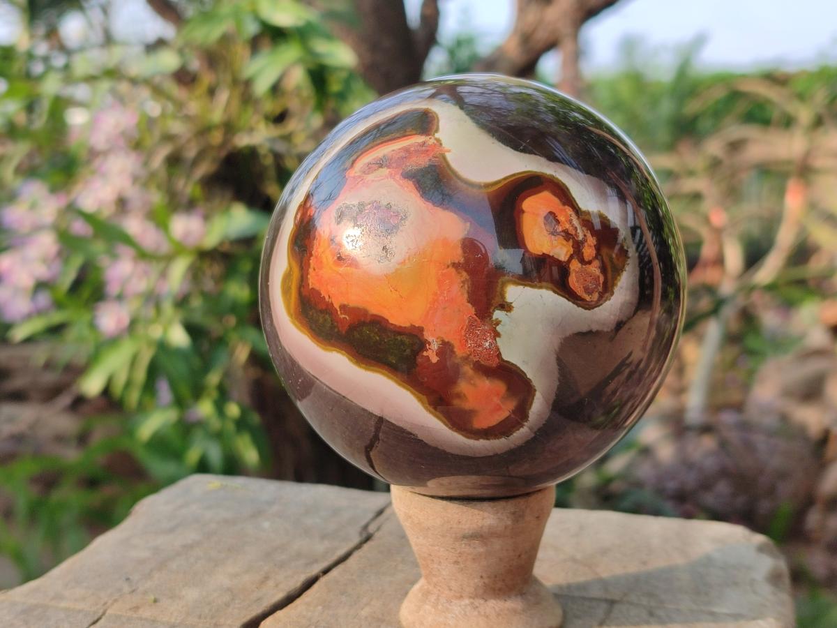 Polished Polychrome Jasper Spheres x 2 From Androka, Madagascar