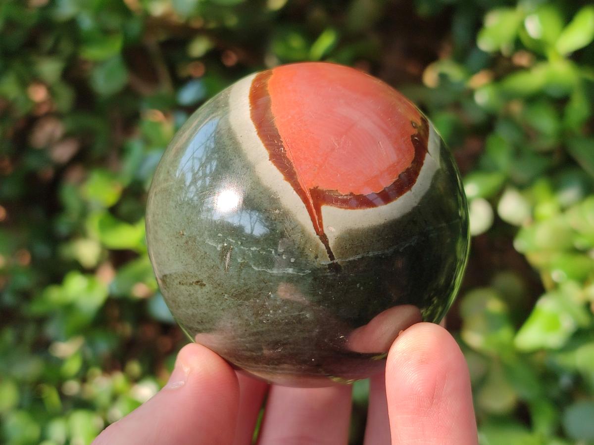 Polished Polychrome Jasper Spheres x 2 From Androka, Madagascar