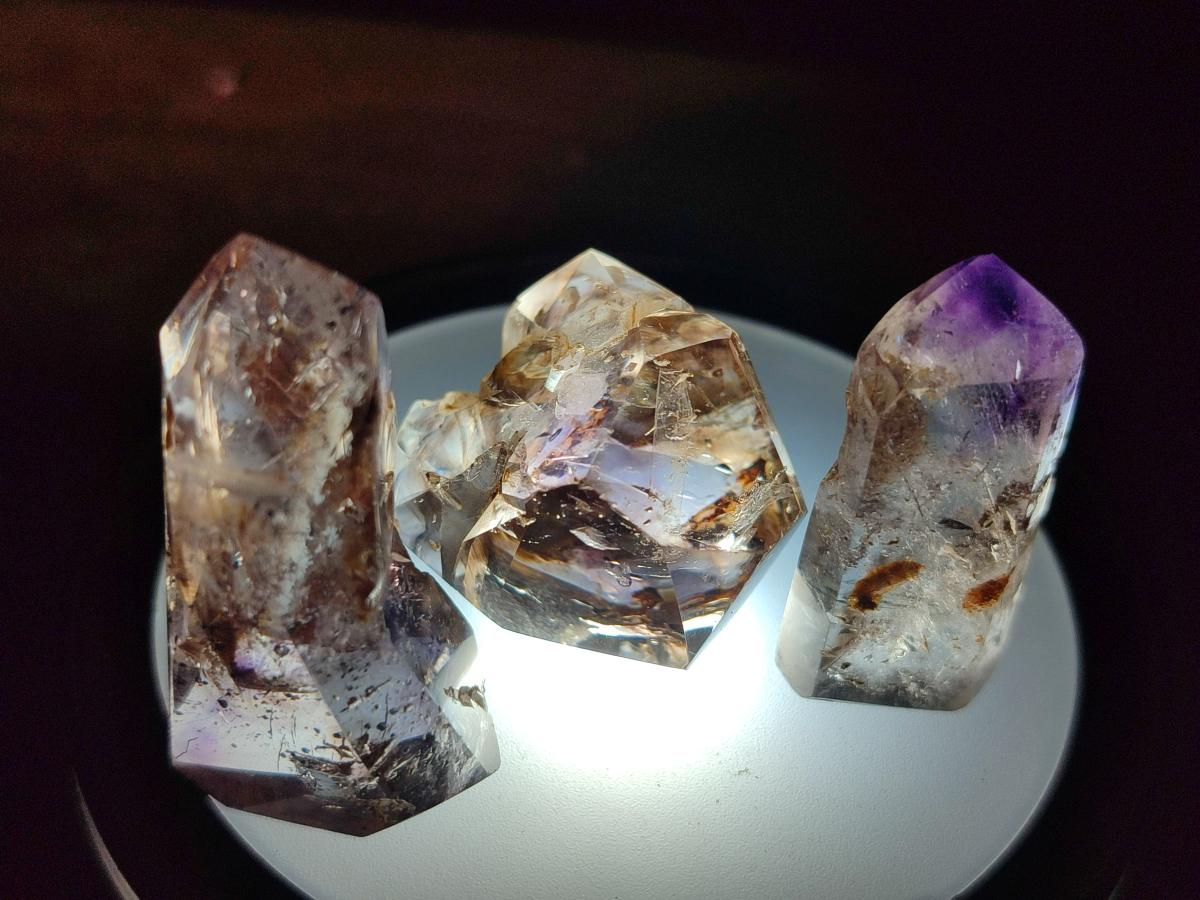 Polished Mix of Window Crystals x 18 From Akansobe, Madagascar