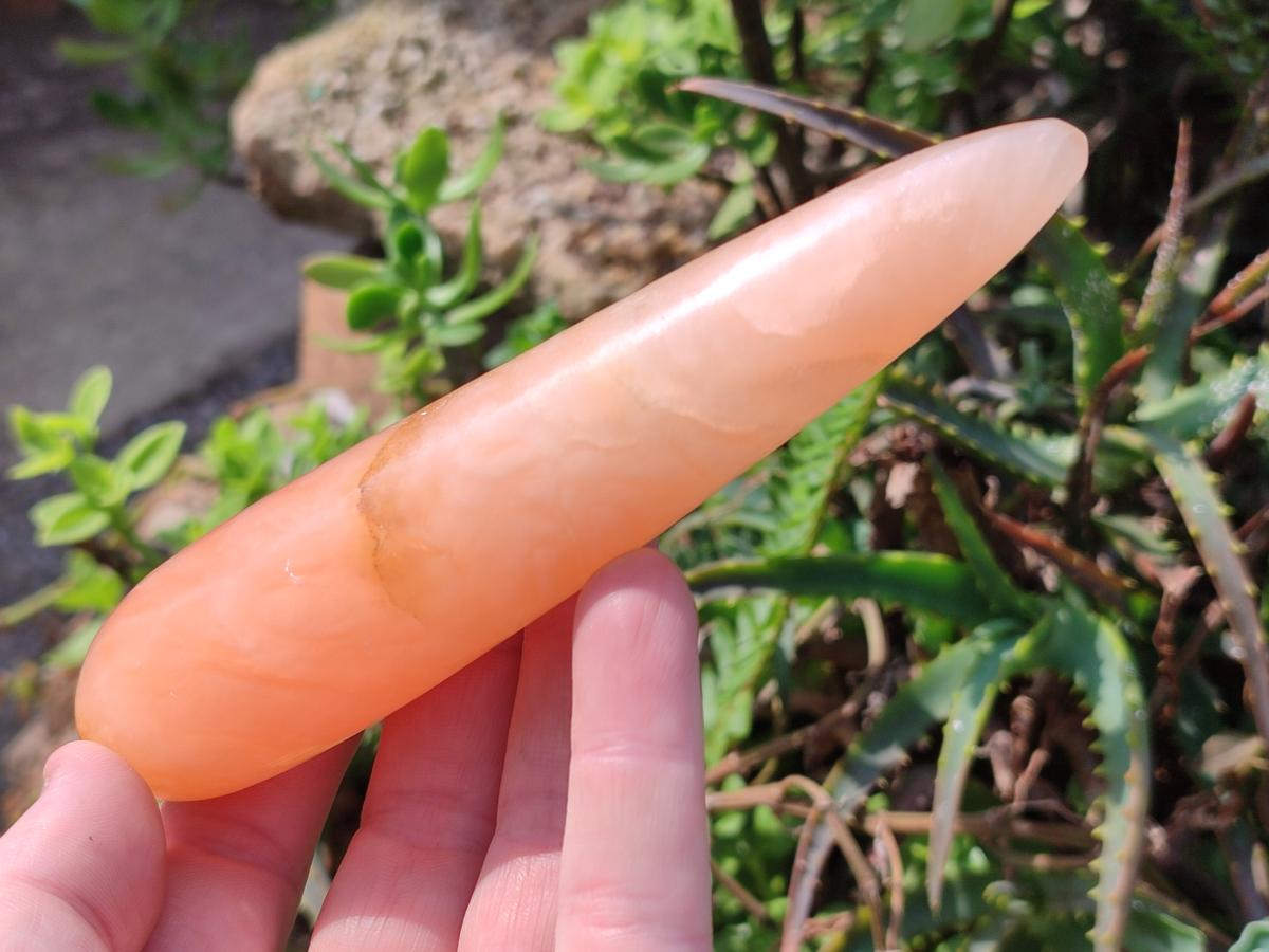 Polished Orange Twist Calcite Massage Wands x 9 From Maevatanana, Madagascar