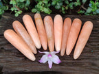 Polished Orange Twist Calcite Massage Wands x 9 From Maevatanana, Madagascar