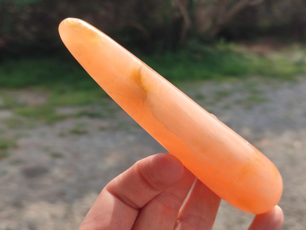 Polished Orange Twist Calcite Massage Wands x 9 From Maevatanana, Madagascar