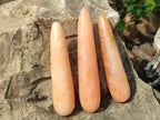 Polished Orange Twist Calcite Massage Wands x 9 From Maevatanana, Madagascar