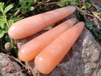 Polished Orange Twist Calcite Massage Wands x 9 From Maevatanana, Madagascar