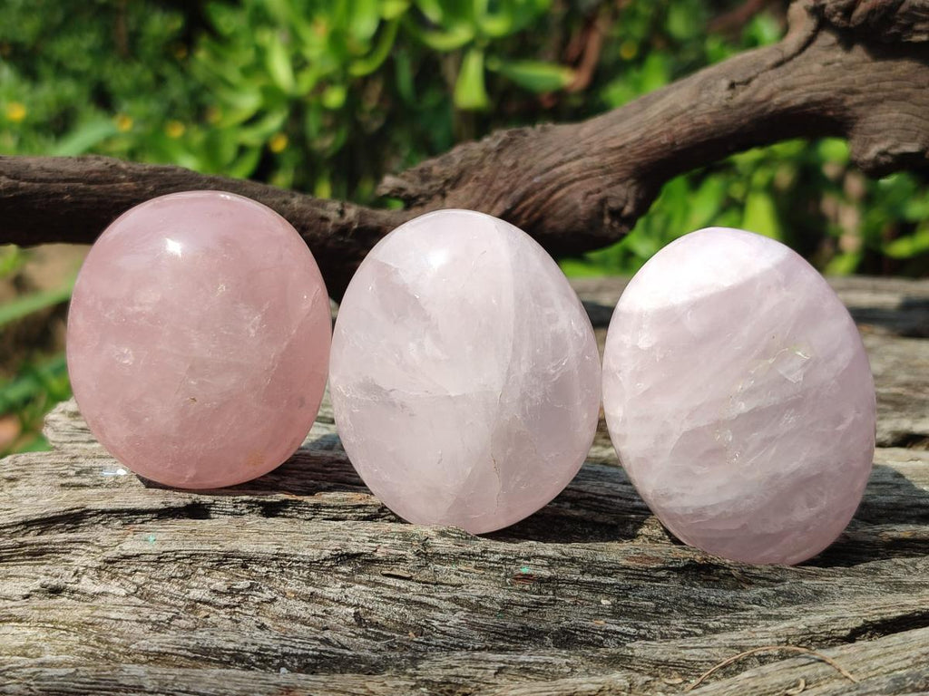 Polished Gemmy Rose Quartz Palm Stones x 20 From Madagascar
