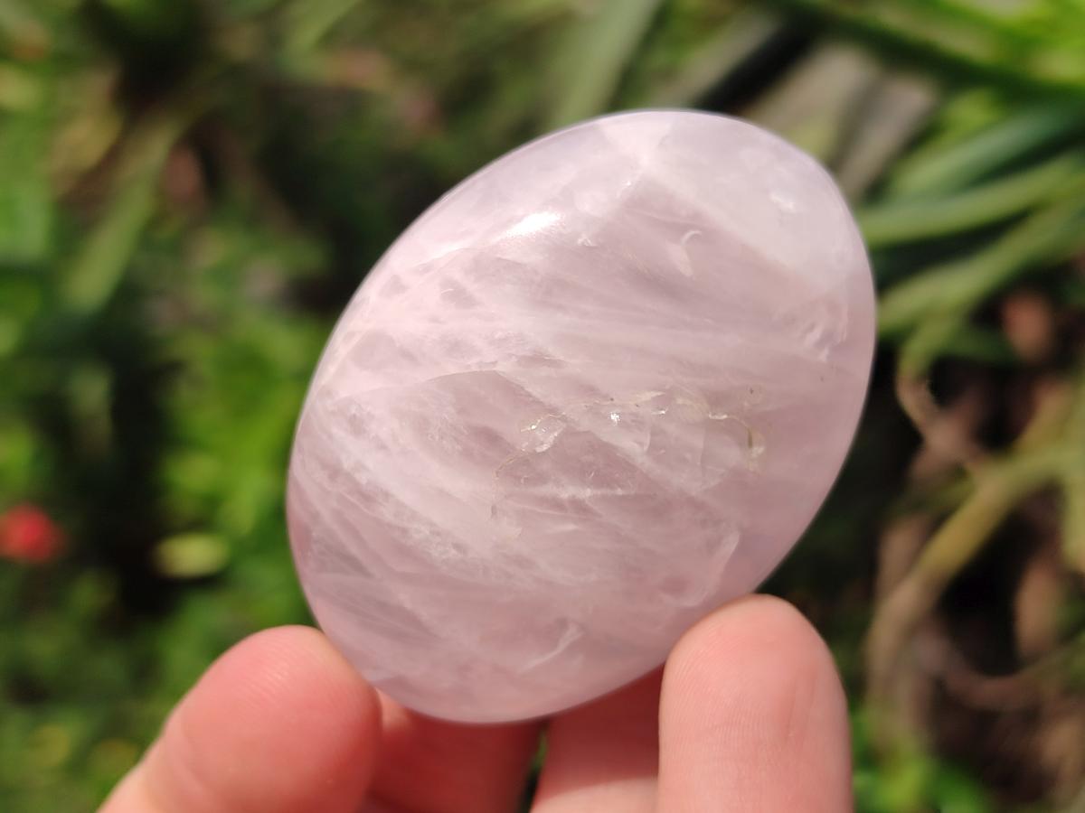 Polished Gemmy Rose Quartz Palm Stones x 20 From Madagascar