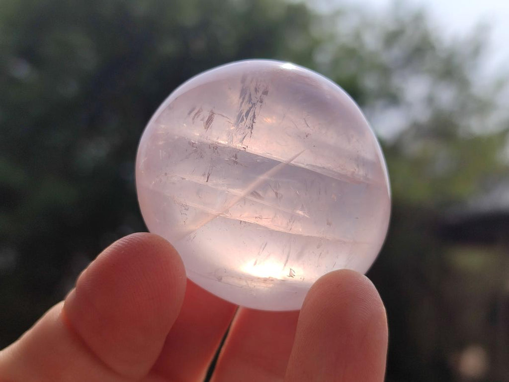 Polished Gemmy Rose Quartz Palm Stones x 20 From Madagascar