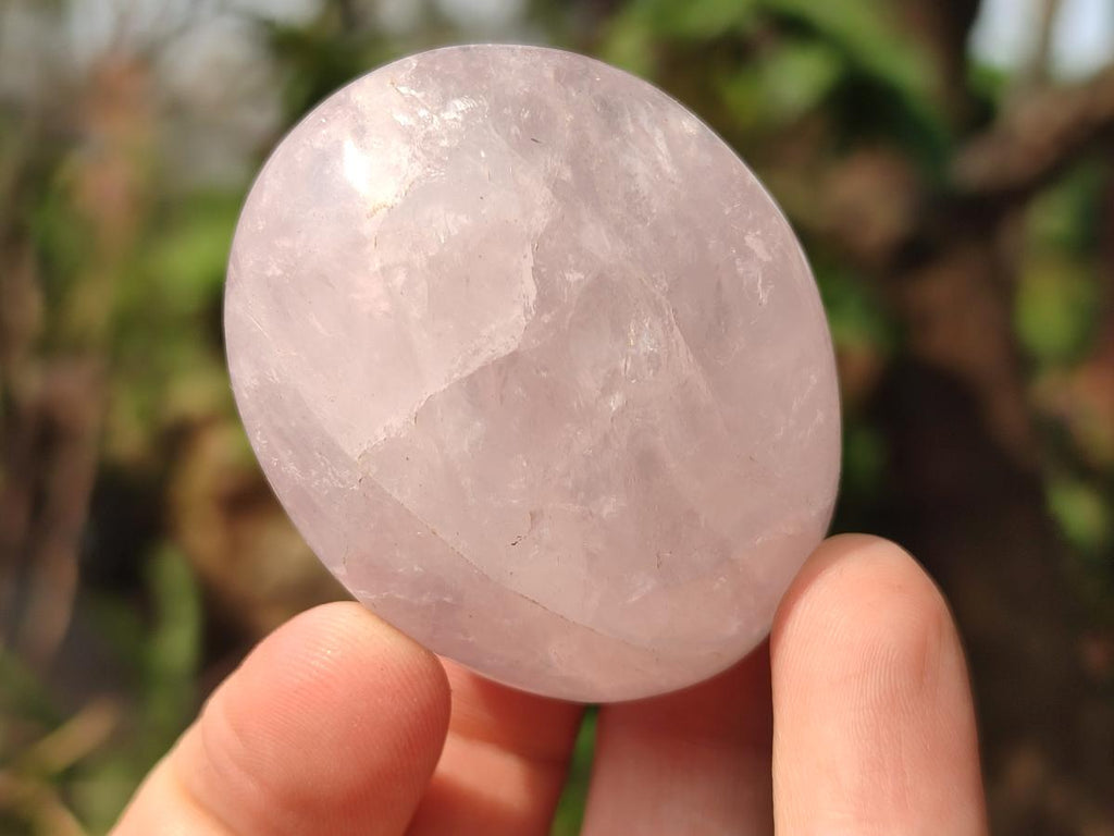 Polished Gemmy Rose Quartz Palm Stones x 20 From Madagascar