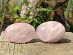 Polished Gemmy Rose Quartz Palm Stones x 20 From Madagascar