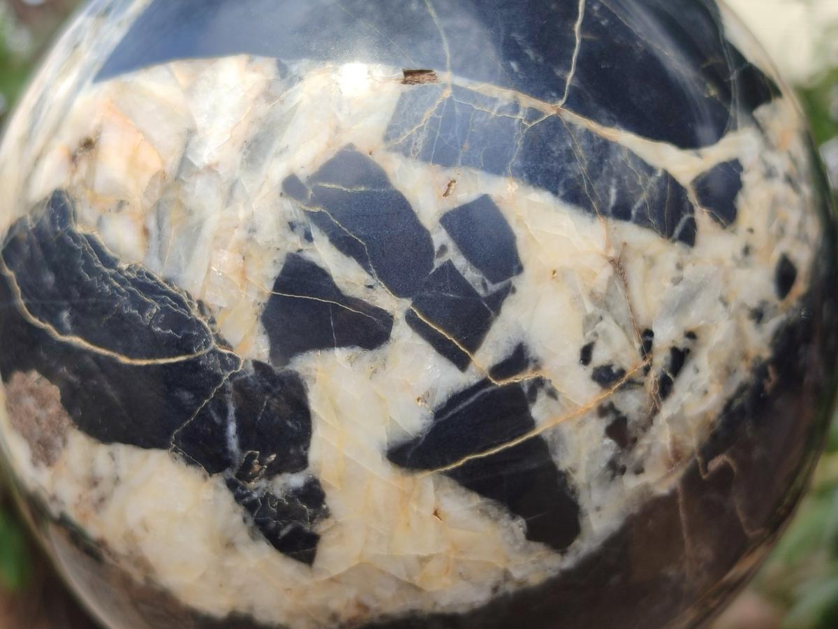 Polished Basalt and Quartz Marble Sphere x 1 From South Africa