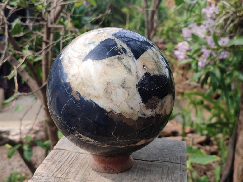 Polished Basalt and Quartz Marble Sphere x 1 From South Africa