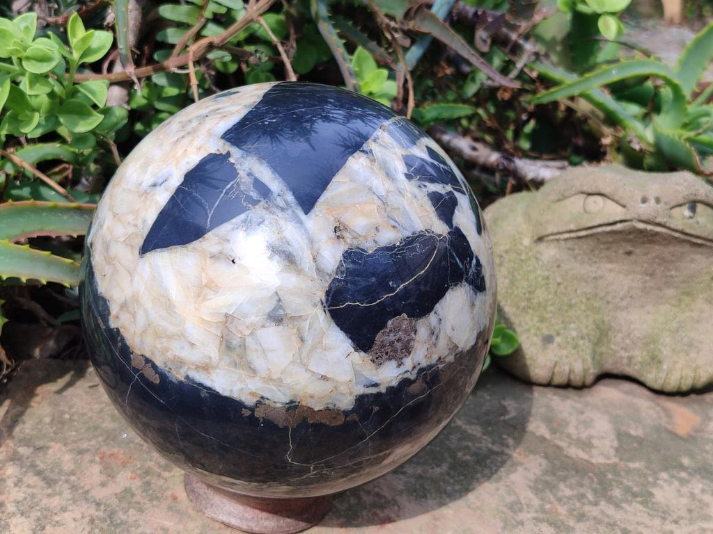 Polished Basalt and Quartz Marble Sphere x 1 From South Africa