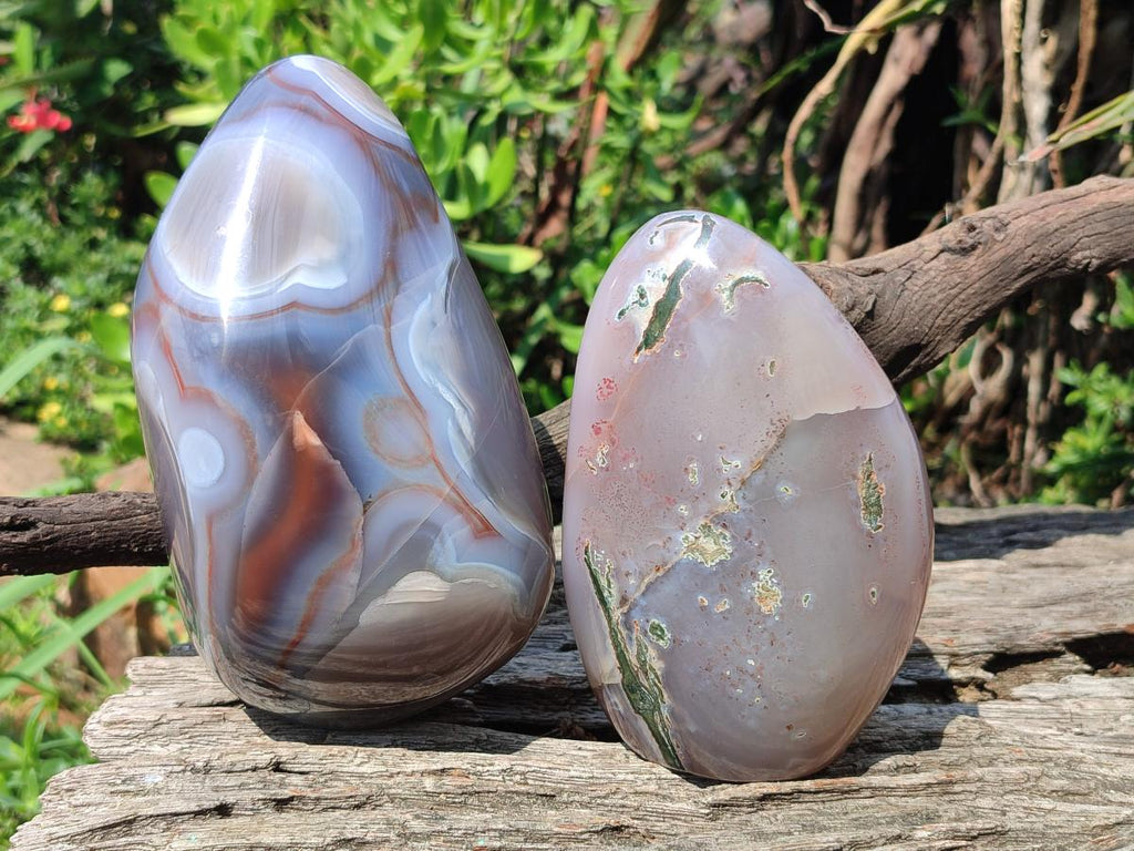 Polished Red Shashe River Agate Standing Display Pieces x 3 From Shashe River, Zimbabwe