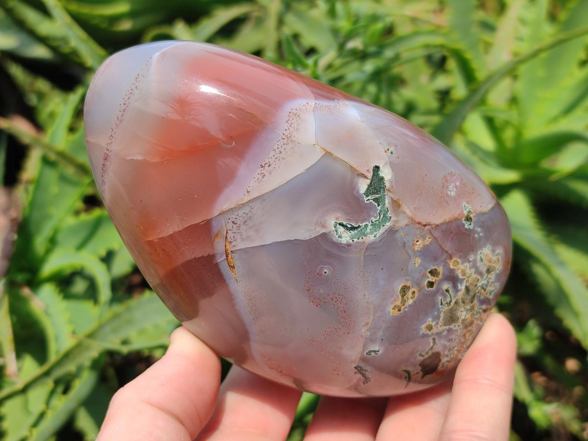 Polished Red Shashe River Agate Standing Display Pieces x 3 From Shashe River, Zimbabwe