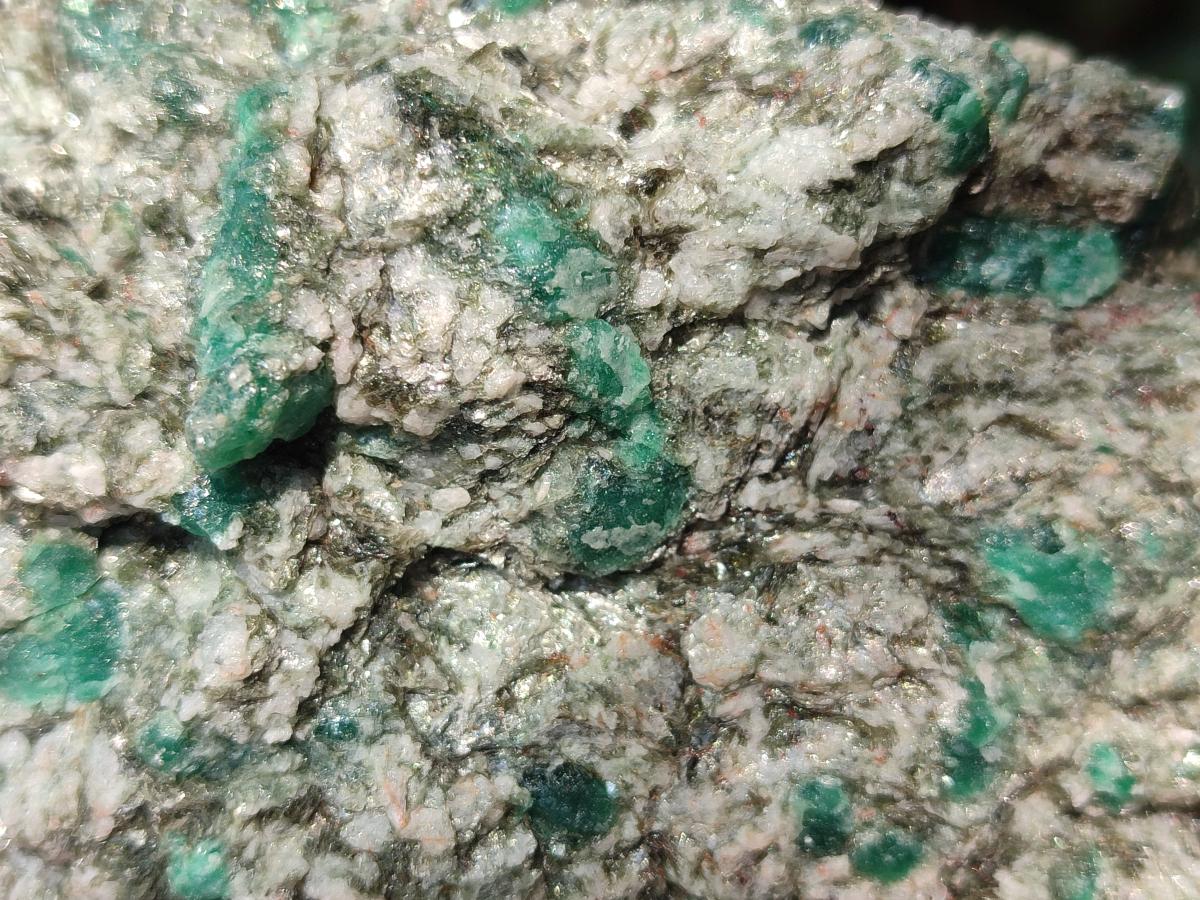 Natural Emerald Mica 'Mutokolite' Cobbed Specimens x 3 From Mutoko, Zimbabwe