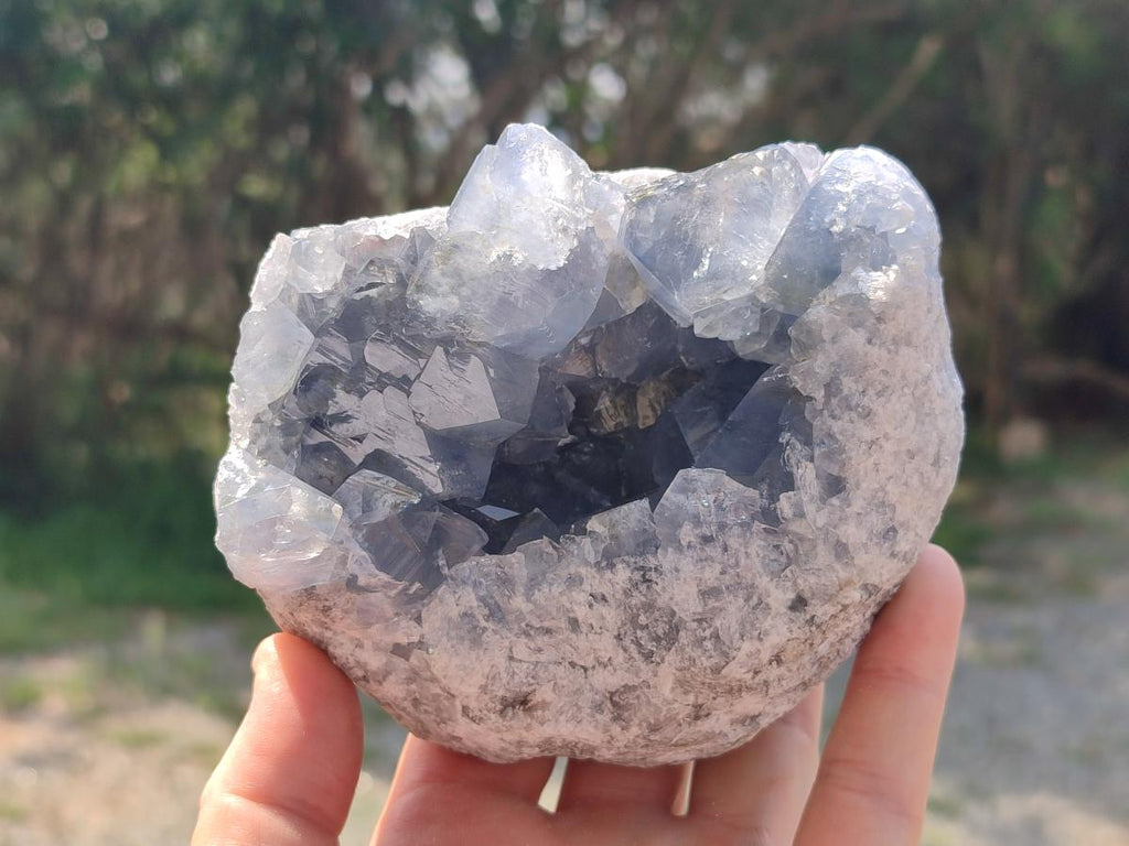 Natural Blue Celestite Specimens x 2 From Sakoany, Madagascar