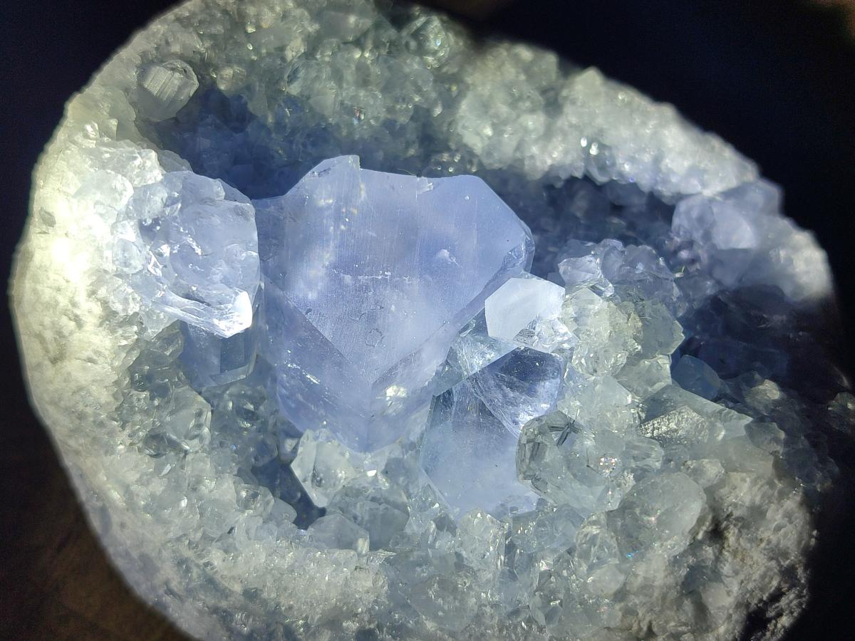 Natural Blue Celestite Specimens x 2 From Sakoany, Madagascar