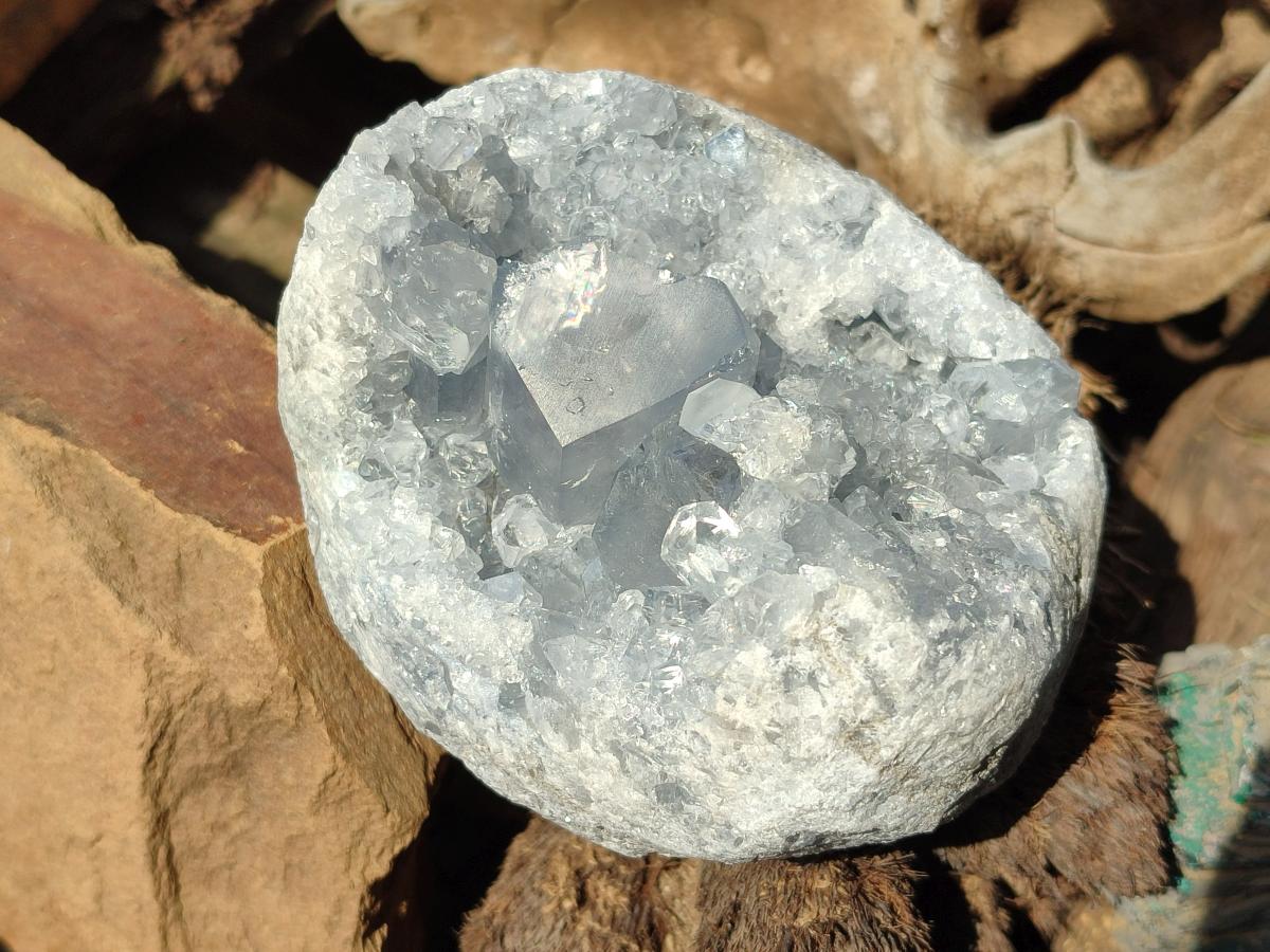Natural Blue Celestite Specimens x 2 From Sakoany, Madagascar
