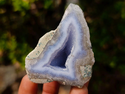 Polished One Side Blue Lace Agate Geodes x 12 From Nsanje, Malawi