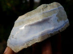 Polished One Side Blue Lace Agate Geodes x 12 From Nsanje, Malawi