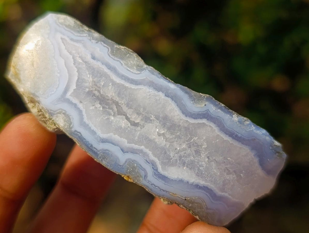 Polished One Side Blue Lace Agate Geodes x 12 From Nsanje, Malawi