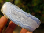Polished One Side Blue Lace Agate Geodes x 12 From Nsanje, Malawi