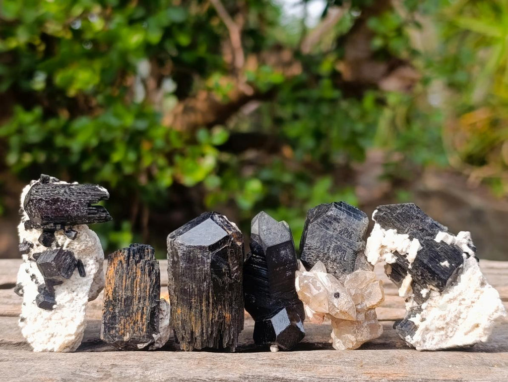 Natural Schorl Black Tourmaline Specimens x 53 From Erongo, Namibia