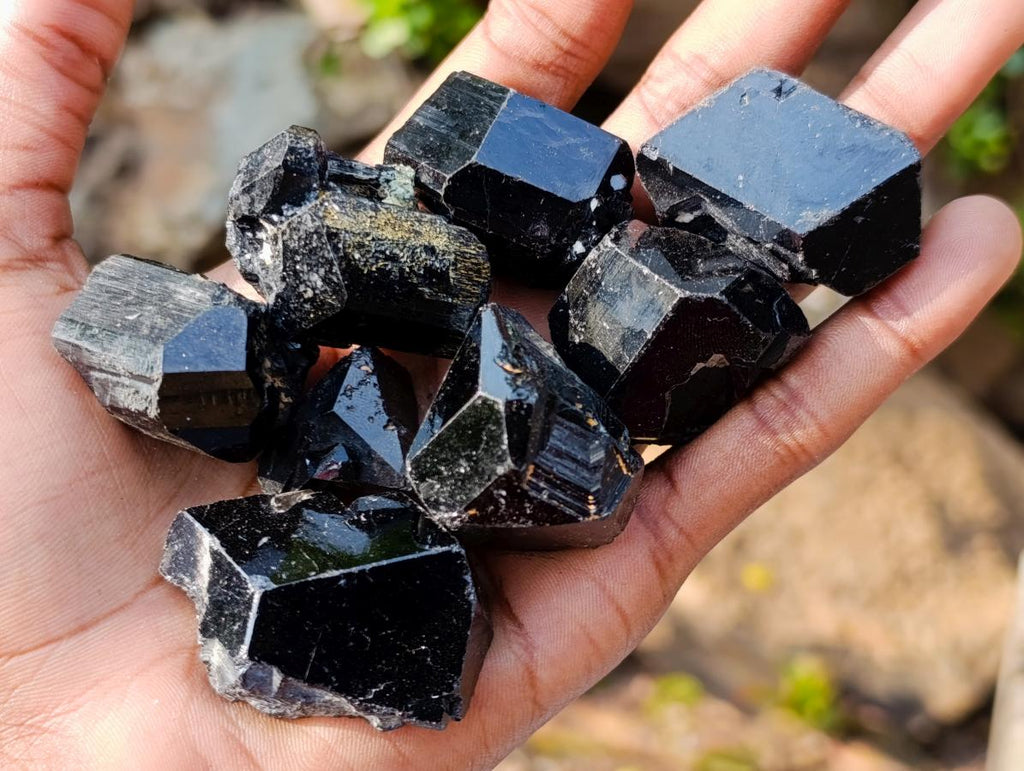 Natural Schorl Black Tourmaline Specimens x 53 From Erongo, Namibia