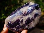 Polished Large One Side Lithium Silver Leaf Lepidolite x 6 From Zimbabwe