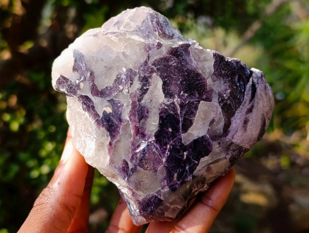 Polished Large One Side Lithium Silver Leaf Lepidolite x 6 From Zimbabwe