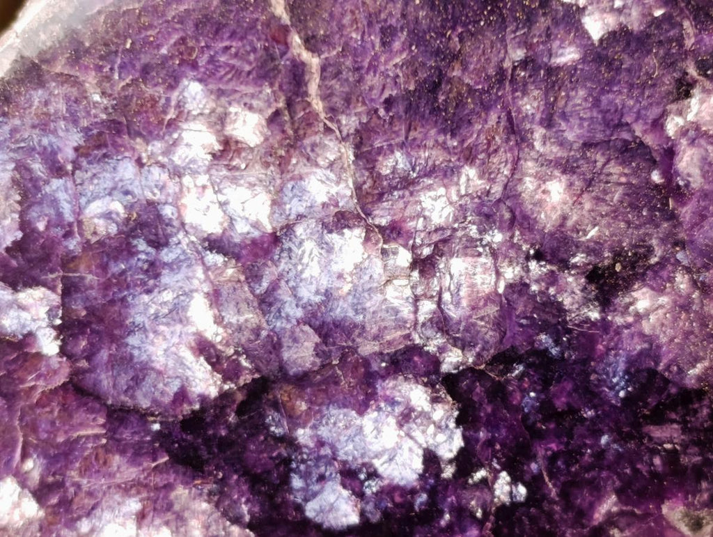 Polished Large One Side Lithium Silver Leaf Lepidolite x 6 From Zimbabwe
