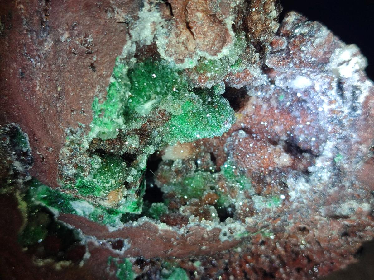 Natural Large Ball Malachite Specimen with Drusy Quartz on Red Dolomite x 1 From Mindingi Mine, Kambove, Congo