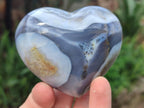 Polished Banded Agate Hearts x 6 From Madagascar