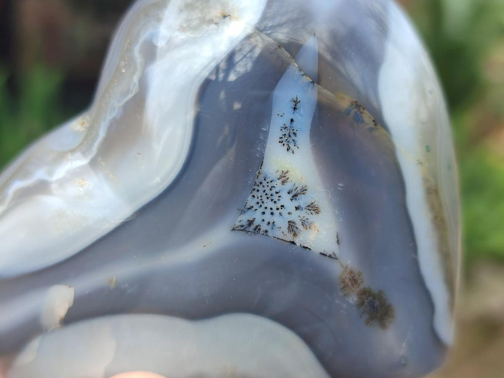 Polished Banded Agate Hearts x 6 From Madagascar
