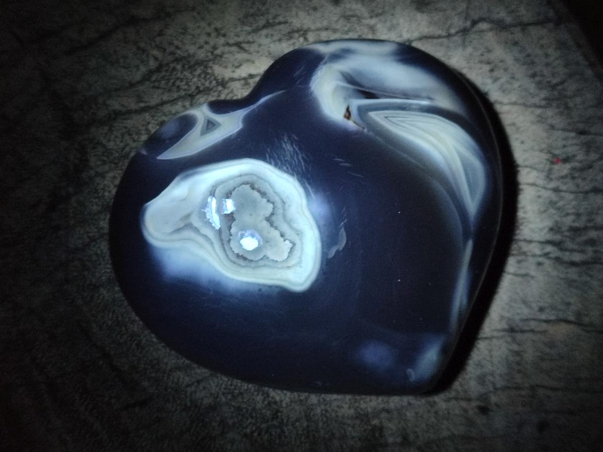 Polished Banded Agate Hearts x 6 From Madagascar
